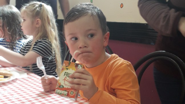 A heated birthday boy at Cocos